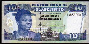 10 Emalangeni
Pk 20a Banknote