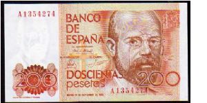 200 Pesetas
Pk 156 Banknote