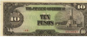 PI-111 Philippine 10 Pesos note under Japan rule with The Co-Prosperity Sphere: What is it worth overprint. Banknote