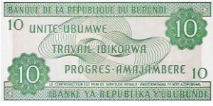 Banknote from Burundi