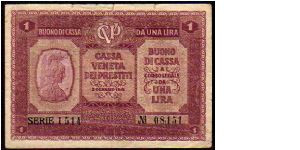 1 Lira
Pk M4

(Austrian Occupation of the Veneto) Banknote