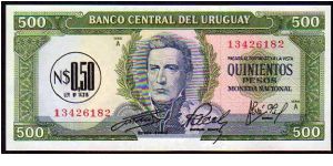 50 Nuevos Pesos
Pk 54

(Ovpt on 500 Pesos) Banknote