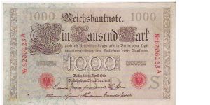 1000 MARK
NR 8206223A

P # 44B Banknote