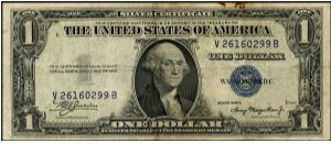 Series 1935A $1 Silver Certificate.  Serial: V26160299B Banknote