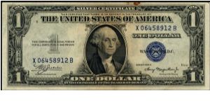 Series 1935A $1 Silver Certificate.  Serial: X06458912B Banknote