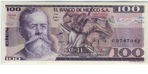 Mexico 1982 100 Pesos Banknote