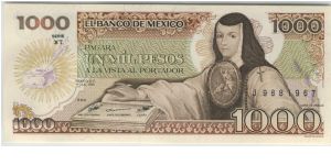 Mexico 1985 1000 Pesos Banknote