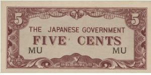 5 Cents with 
MU Series

During the Japanese Occupation in Singapore 1943-1945

OFFER VIA EMAIL Banknote