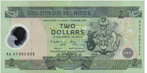 2 Dollars. Fishing scene on back Banknote