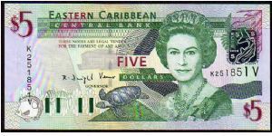 *EASTERN CARIBBEAN STATES*
________________

5 Dollars
Pk 42V
----------------
Suffix -V-
---------------- Banknote