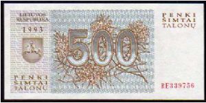 500 Talonas
Pk 46 Banknote