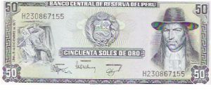 50 SOLES DE ORO

H 230867155

P # 113 Banknote
