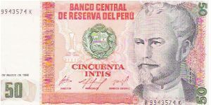 50 INTIS

A 9943574 K

P # 131A Banknote