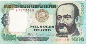 1000 SOLES DE ORO

B 7472051 M

P # 122 Banknote