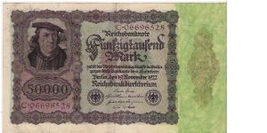 50,000 MARK

C 06696528

P # 79 Banknote
