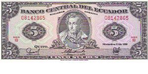 SERIE 10

CINCO SUCRES

08142865

P # 113D Banknote