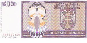 10 DINARA

AA 5582318

P # 133 Banknote