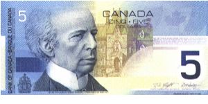 Sir Wilfred Laurier on front;  Winter sports on back Banknote