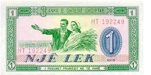 Shkoder Fortress on back Banknote