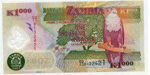 1000 Kwacha 
Polymer note Banknote