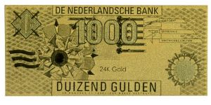 24K Gold foil banknote, all currency available Banknote