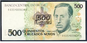 Brazil 500 Cruzados 1990 P226 Banknote