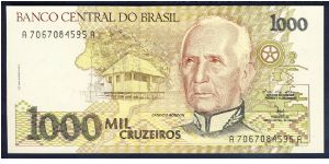 Brazil 1000 Cruzeiros 1991 P231c. Banknote