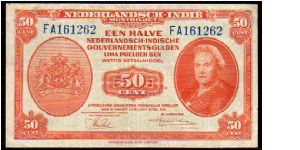 (Netherlands Indies)

50 Cents
Pk 110 Banknote