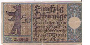 50 PFENNNIGE

Nr.293662 Banknote