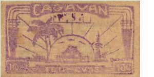 S-180 Cagayan 10 centavos note. RARE unlisted  countersign in red ink, #2. Banknote