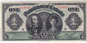 DOMINION OF CANADA
$1, LORD AND LADY 
GREY Banknote