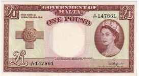 --MALTA---
ONE POUND Banknote