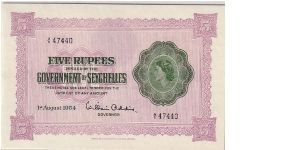 GOVERNMENT OF SEYCHELLES
-5 RUPEES Banknote