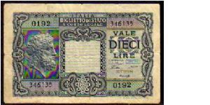 10 Lire
Pk 32 Banknote