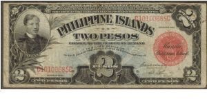 p74b 1929 2 Peso Treasury Certificate Banknote