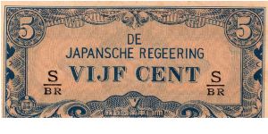 Japanese Government
5 centavos
O: Value
R: Value
Size: 100mm x 48mm
No Serial Number. Banknote