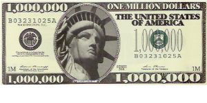 1,000,000 Dollars B03231025A banknote from USA | BankNoteBank.com