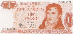 UN PESO
SERIE E
07.480.977E Banknote