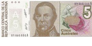 5 AUSTRALES

89.460.444 A Banknote