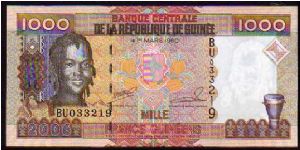 1000 Francs
Pk New Banknote