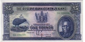 RESERVE BANK OF NEW ZEALAND-
  5 POUNDS- Banknote