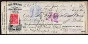 (Cheque)

32,27 Dollars
Pk NL

(U.S the 7th National Bank in New York from Charles N. Crittenton Co.)

Dated  
08 - 12 - 1899 Banknote