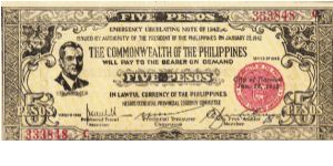 S-648a Negros Occidental 5 Pesos note in series, 9 of 11. Banknote