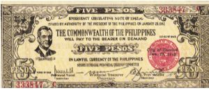 S-648a Negros Occidental 5 Pesos note in series, 8 of 11. Banknote