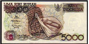 5000 Rupiah
Pk 130j
----------------
1992-2001
---------------- Banknote