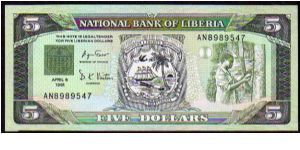 5 Dollars
Pk 20
----------------
06-04-1991
---------------- Banknote