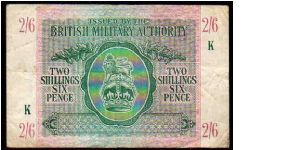 2 Shillings/6 Pence

Pk M3
==================

British Military Authority

North Africa
================== Banknote