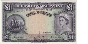 THE BAHAMAS GOVERNMENT-
 ONE POUND Banknote