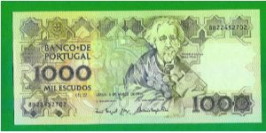 1000 escudos 1994 UNC - Teófilo Braga Banknote