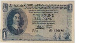 SOUTH AFRICA-
  ONE POUND, THE LAST OF THE POUND NOTE Banknote